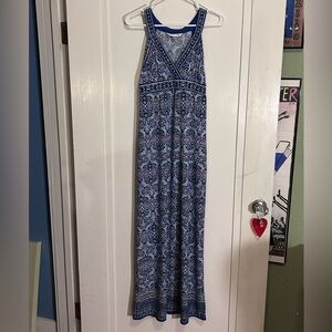 Blue floral print maxi dress by Max Studio size XS